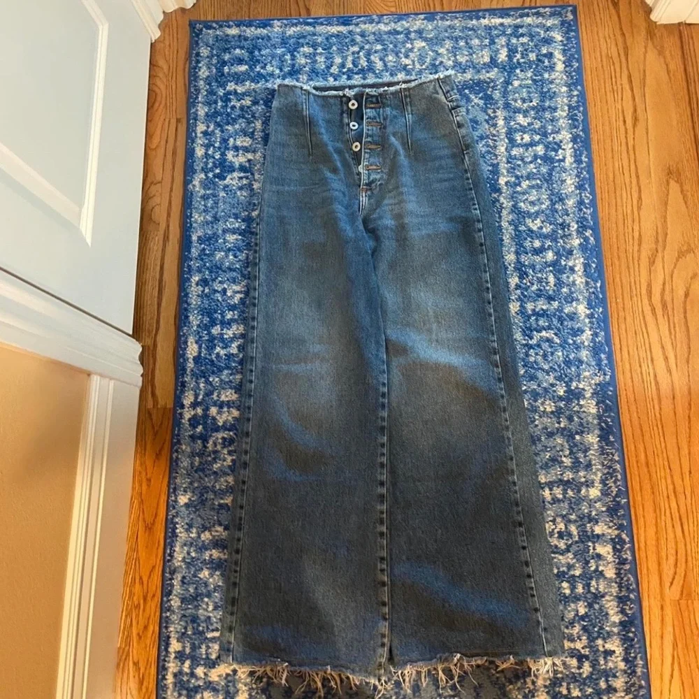 Zara High Rise Blue Denim Jeans - Picture 1 of 3